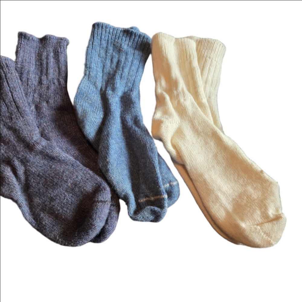 Cozy Women's Knit Socks - Black, Blue, Cream